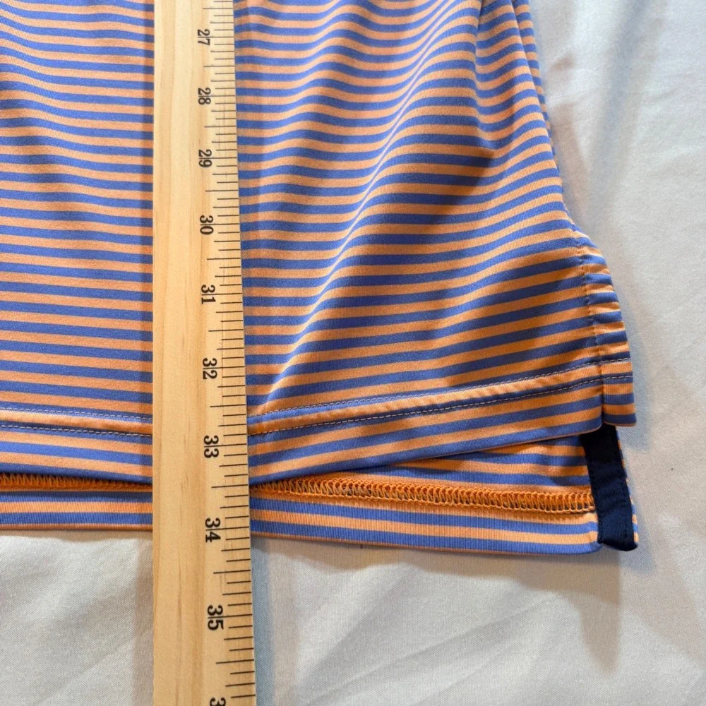 Ralph Lauren RL Golf Polo Mens XL Orange Blue Striped Sharon Golf Club Shirt